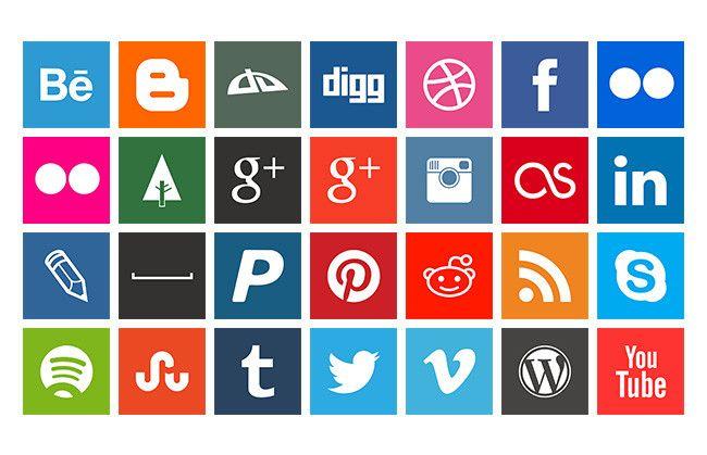 Social Media Square Logo - Square Social Media Icons 650x419
