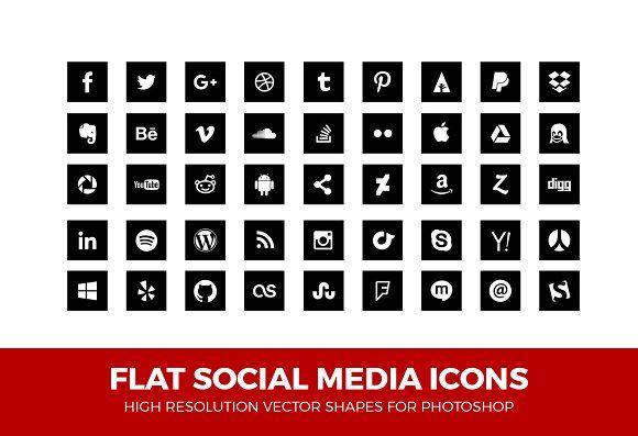 Social Media Square Logo - Simple Social Media Icons Square Pac ~ Icons ~ Creative Market