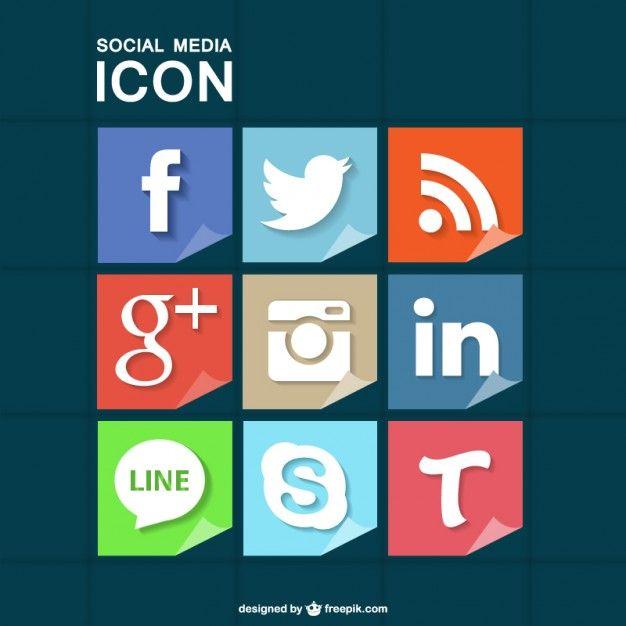 Social Media Square Logo - Square social media icons Vector