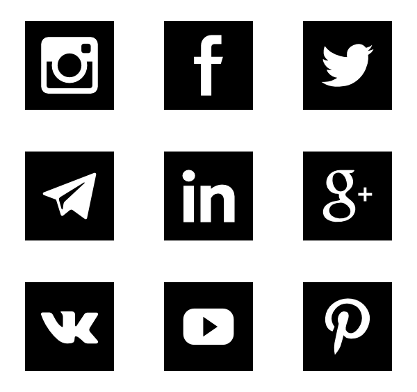 Social Media Square Logo - Network social square Icon free vector icons
