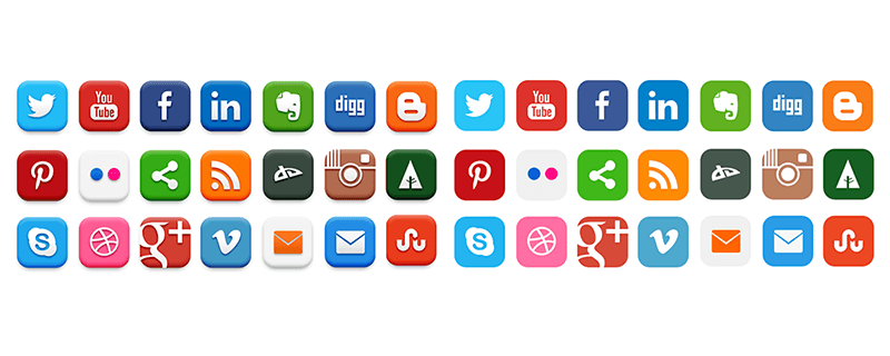 Social Media Square Logo - Retina Ready Social Media Icon Sets