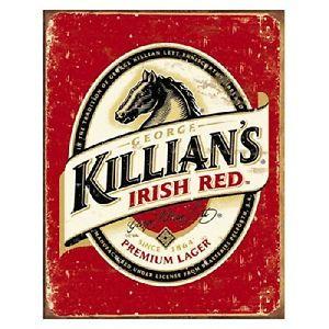 Red Beer Logo - Killian's Red Beer Logo Distressed Advertising Retro Vintage Metal ...