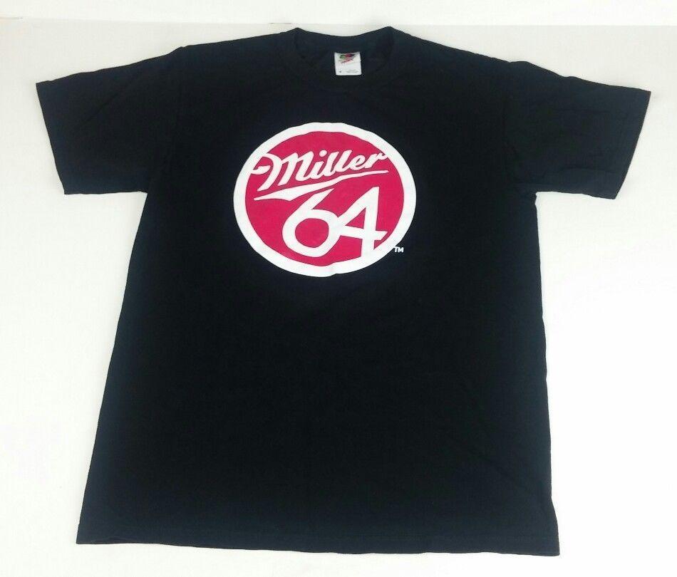 Miller 64 Logo - Miller 64 Men's Medium T Shirt Black Short Sleeve Beer Big Red