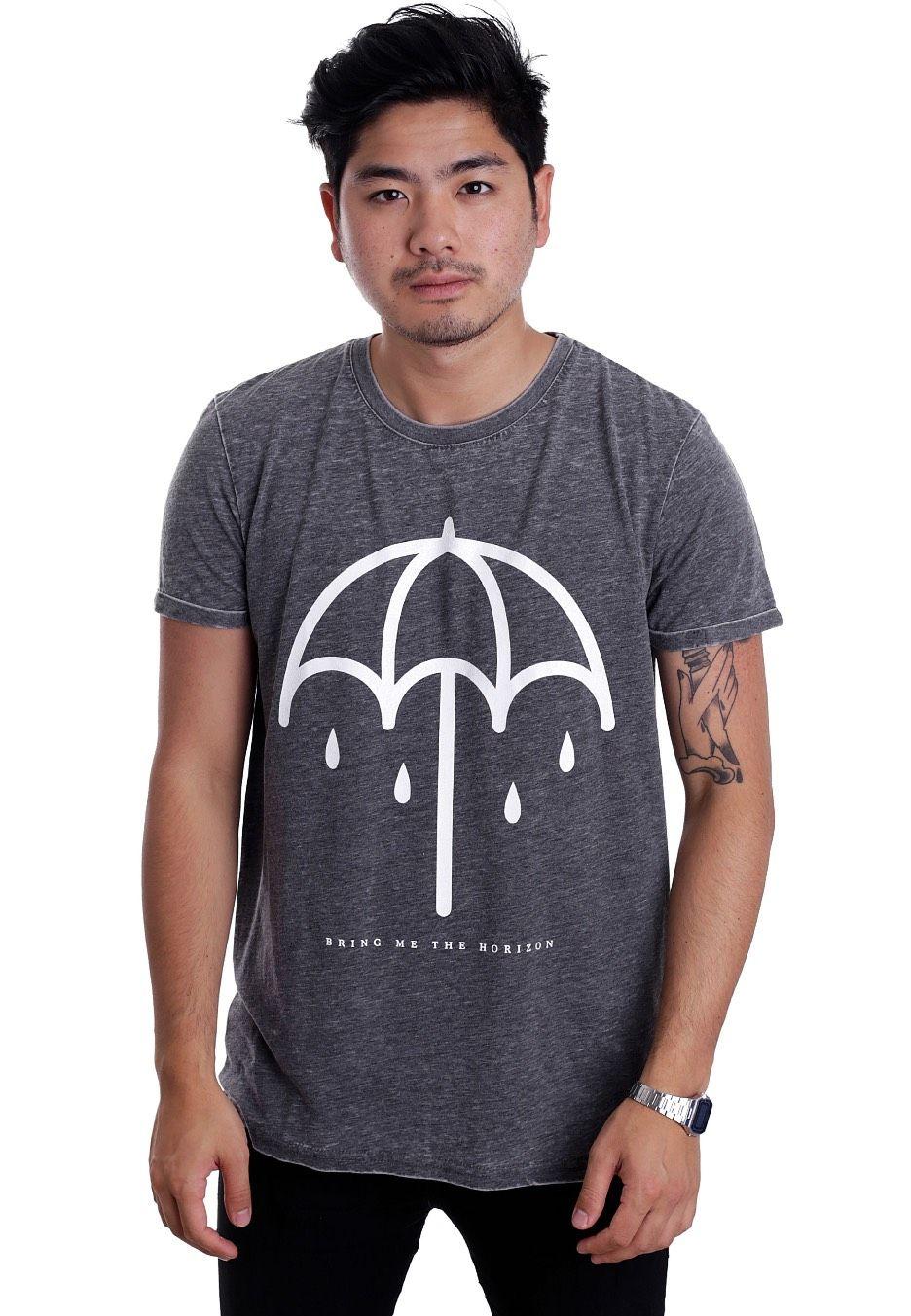 Bring Me the Horizon Umbrella Logo - Bring Me The Horizon - Umbrella Burnout Grey - T-Shirt - Impericon ...