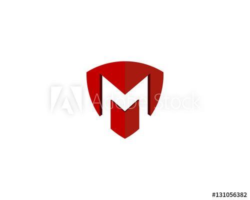 All M Shield Logo - Letter M Shield Logo Design Element this stock vector
