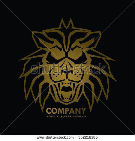 Abstract Lion Logo - Abstract Logo Design with Lion Face Illustration on Black. Free