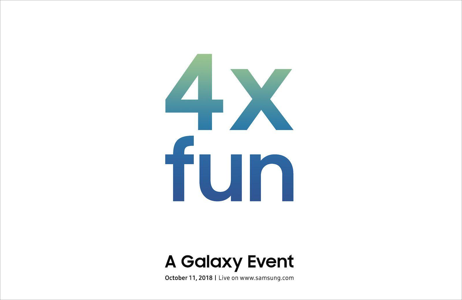 Samsung 2018 Logo - Samsung teases October 11th Galaxy event with '4x fun'