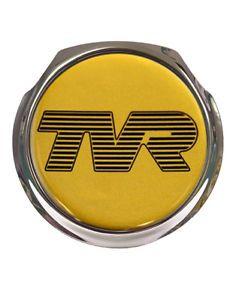 eBay Black Logo - TVR Black Logo Gold Background Car Grille Badge