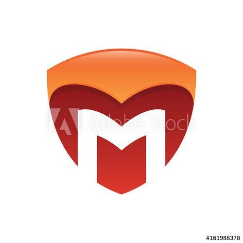 Red M Shield Logo - Letter M Shield Logo - Buy this stock vector and explore similar ...