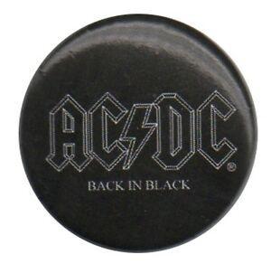 eBay Black Logo - Official ACDC Back in Black logo 1 inch button pin badge
