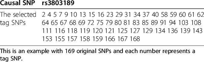 Causal Tag Logo - The selected tag SNPs when regard rs3803189 as a causal SNP ...