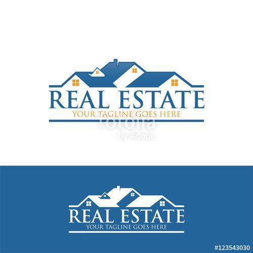 Generic Roof Logo - real estate roof home building house property logo icon Stock image