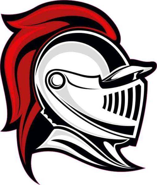 Red Knights Logo - 4in x 4.5in Red Knight Mascot Sticker Vinyl School Vehicle Bumper
