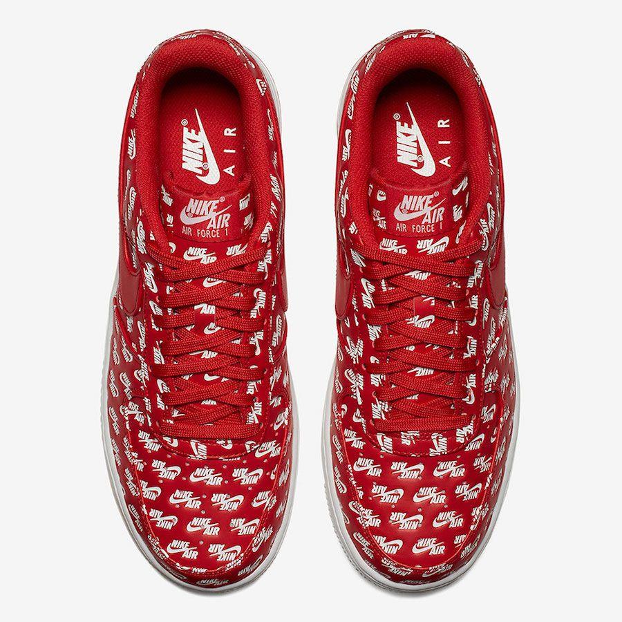 Red Nike Air Logo - Release Date: Nike Air Force 1 Low All Over Logo Red • KicksOnFire.com