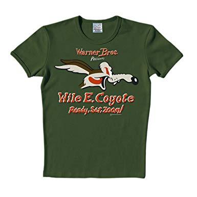 Coyote Clothing Logo - Logoshirt Looney Tunes Coyote Dark Olive Logo Men's T Shirt Dark