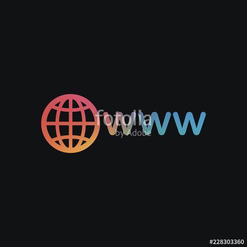 Globe Rainbow Circle Logo - symbol of internet with globe and www. Rainbow color and dark ba ...