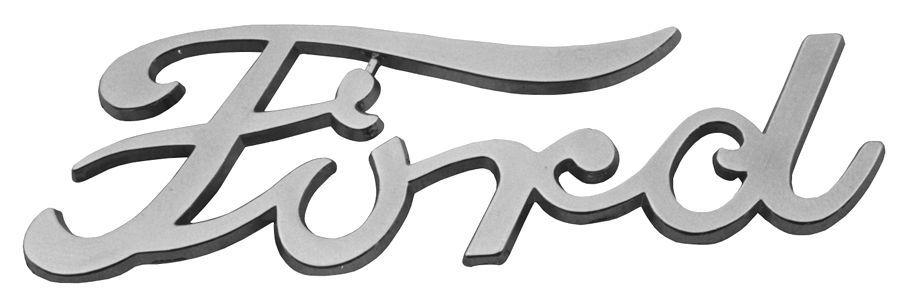 Old School Ford Logo - Hood/Dash Emblem, Ford Script, Chrome; 1939 Deluxe, 1940 Standard ...