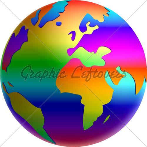 Globe Rainbow Circle Logo - Illustration Of A Rainbow Globe Planet Earth · GL Stock Image
