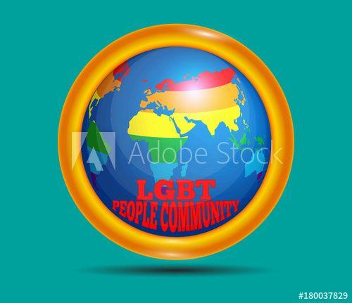 Globe Rainbow Circle Logo - Icon LGBT people community on a white background. Vector symbol