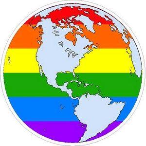 Globe Rainbow Circle Logo - World Globe Rainbow Sticker at Sticker Shoppe