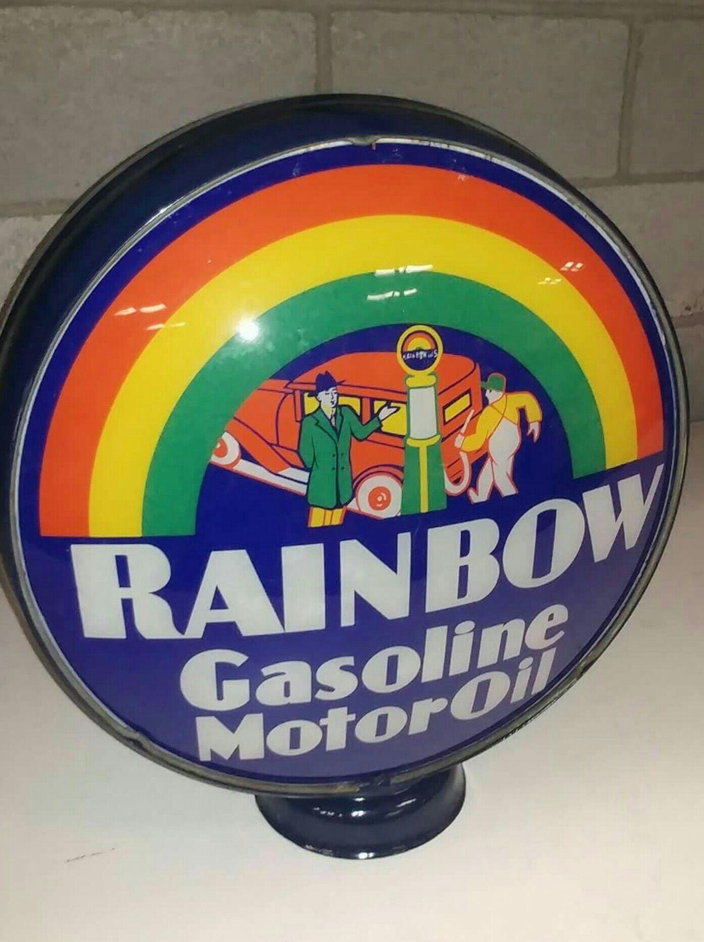 Globe Rainbow Circle Logo - RARE Original Rainbow Gas Globe. Gas Globes & Gas Pumps