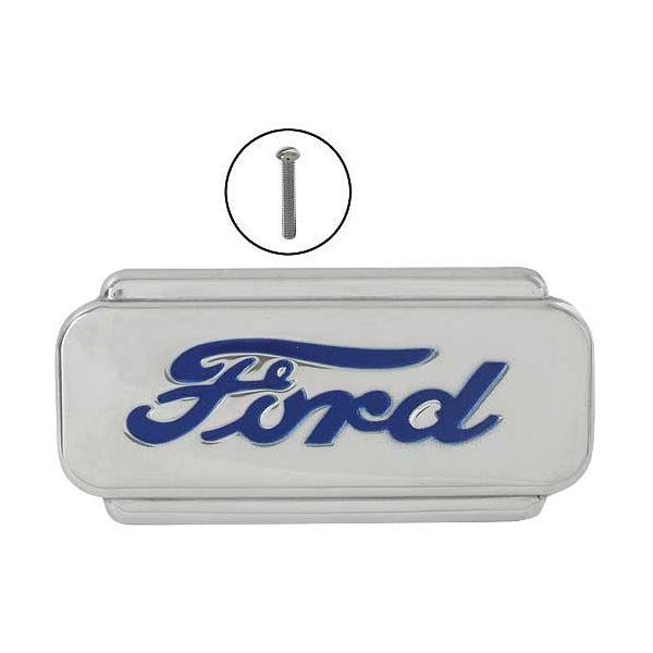 Ford Script Logo - Ford Hood Emblem - Ford Script - Die Stamped - Chrome With Blue ...