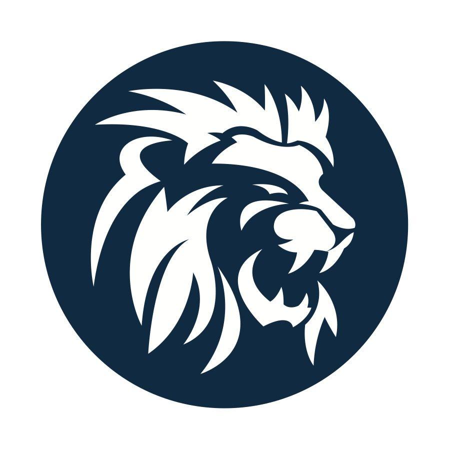 Lion in Circle Logo - Picture of Blue Lion Head Logo