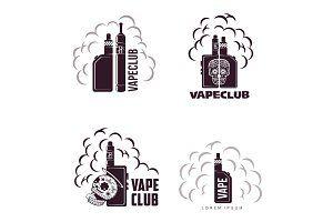 Smoke Vape Logo - E-cigarette logo template with skull ~ Graphics ~ Creative Market