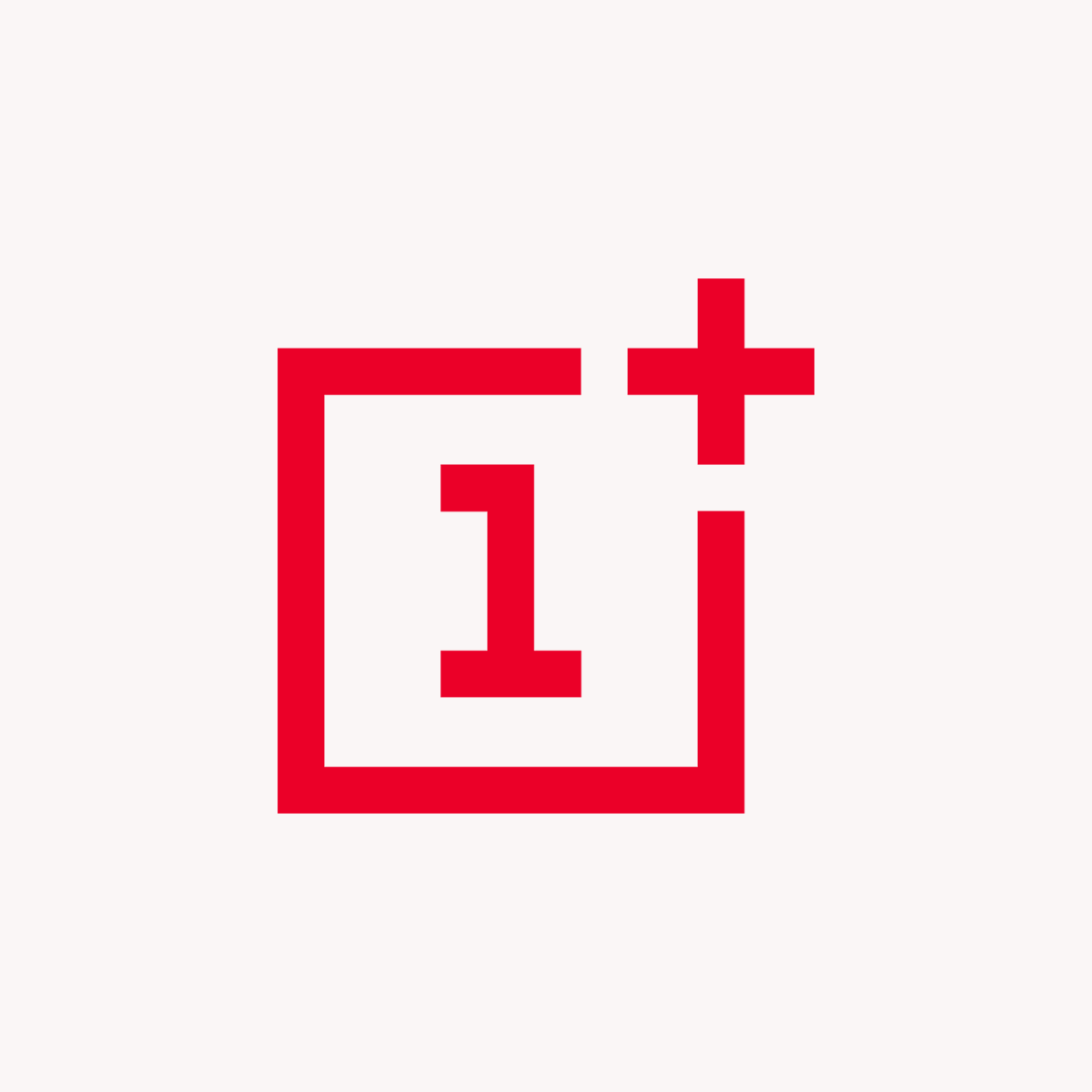 White Plus Sign in a Red Box Logo - Never Settle - OnePlus (United States)