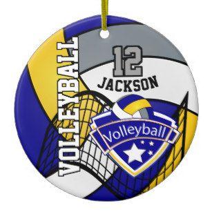Yellow and Gray Ball Logo - Volleyball Logo Gifts & Gift Ideas | Zazzle UK