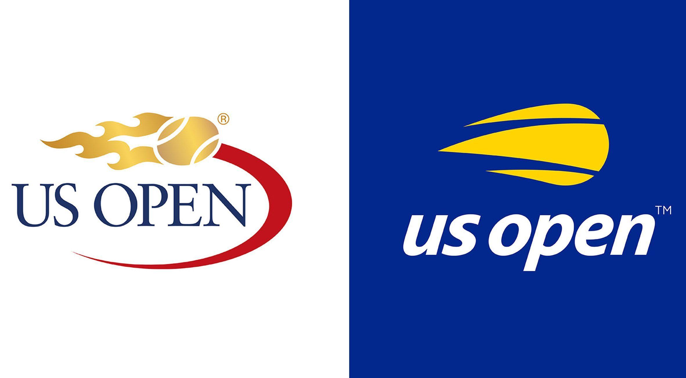 Yellow and Gray Ball Logo - US Open's flaming tennis ball logo receives minimal update. Design