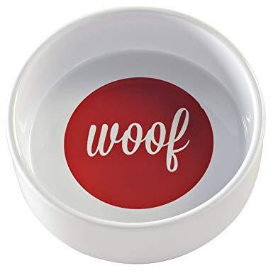 Red and White Food Logo - Mason Cash Woof Dog Food Bowl (15cm X 5cm) (White Red): Amazon.co.uk