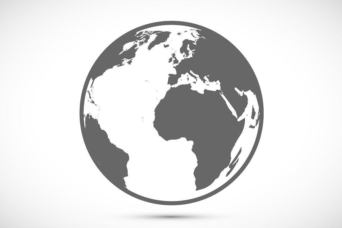 Gray Globe Logo - Globe Icon on gray Icon Creative Market