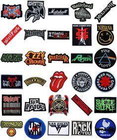 Rock Band Logo - Music Songs Heavy Metal Punk Rock Band Logo L-W T-Shirts iron on ...