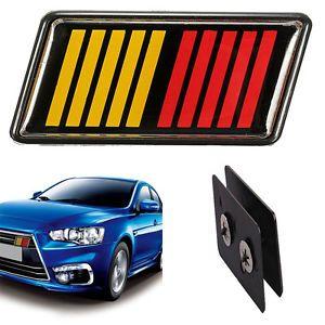 Red and Yellow Car Logo - For RALLIART Lancer Evolution Red/Yellow/Black Car Front Grille ...