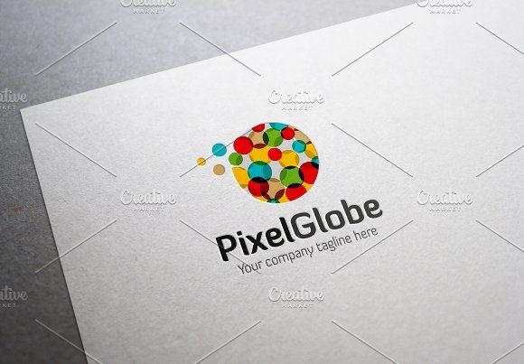 Gray Globe Logo - Pixel Globe Logo ~ Logo Templates ~ Creative Market