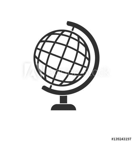 Gray Globe Logo - Simple gray globe icon isolated on white background. Web site page ...