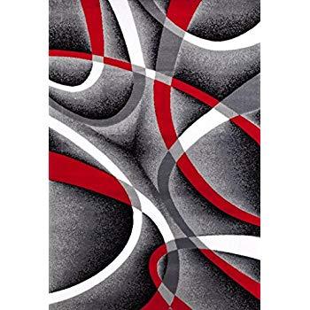 Abstract Red Black Logo - Persian Area Rugs 2305 Gray 2x3 Swirls Modern Abstract