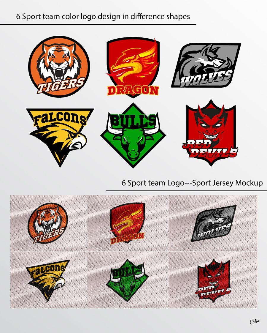 6 Color Logo - Entry by chloechoo27 for Design 6 sports team logos