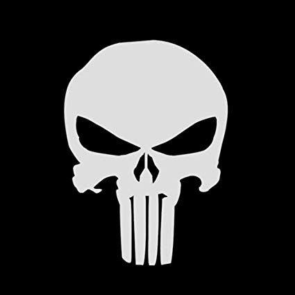 Punisher White Logo - Amazon.com : 2 x 1.5 SMALL White Us the Punisher Skull Phone Window