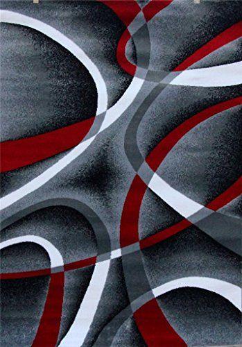 Abstract Red Black Logo - 2305 Multi Beige Red Black Area Rug Carpet Modern Abstract rug