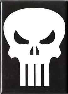 Punisher White Logo - White Punisher Skull Logo Comic Book Marvel Refrigerator