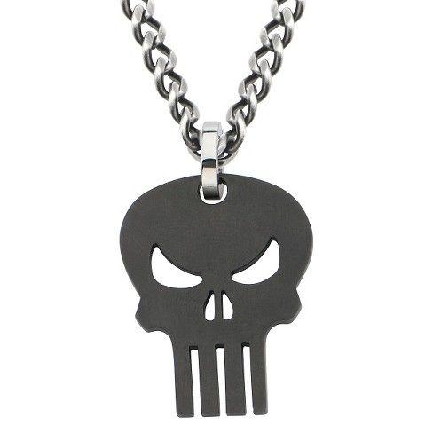 Punisher White Logo - Men's Marvel® Punisher Logo Stainless Steel Pendant With Chain ...