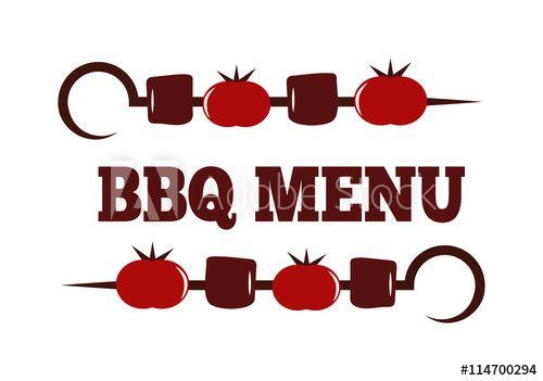 Red and White Food Logo - Barbecue logo and grill labels set, badge and emblem. BBQ logo ...