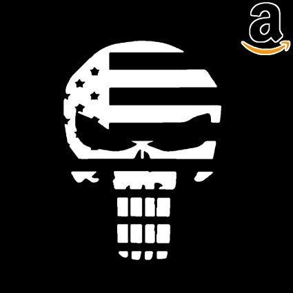 Punisher White Logo - Amazon.com : Patriot Punisher Decal. The Punisher Sticker. AUTO