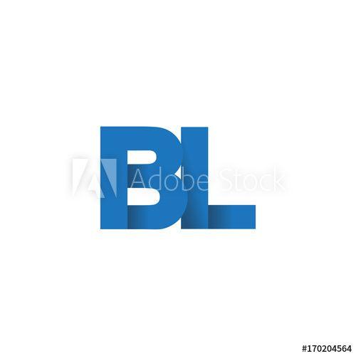 Blue BL Logo - Initial letter logo BL, overlapping fold logo, blue color this