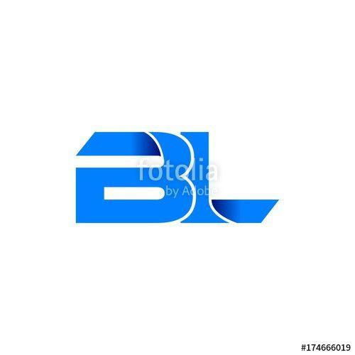 Blue BL Logo - bl logo initial logo vector modern blue fold style