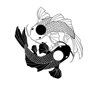 Koi Fish Black and White Logo - yin yang koi fish | Tumblr
