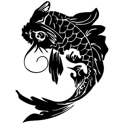 Koi Fish Black and White Logo - Amazon.com: Tribal Chinese Koi Fish Decal Sticker (black), Decal ...