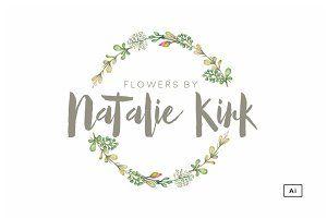 Wreath Logo - Floral Wreath Logo Template Logo Templates Creative Market